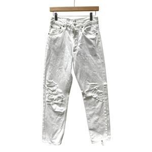 Agolde 90’s Mid Rise White distressed Denim Jeans Size 25